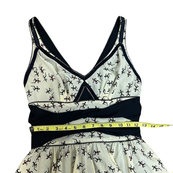 Z Spoke Zac Posen Cut Outs Roman Greek People Print Mini Silk Dress Size 6 - Picture 11 of 13